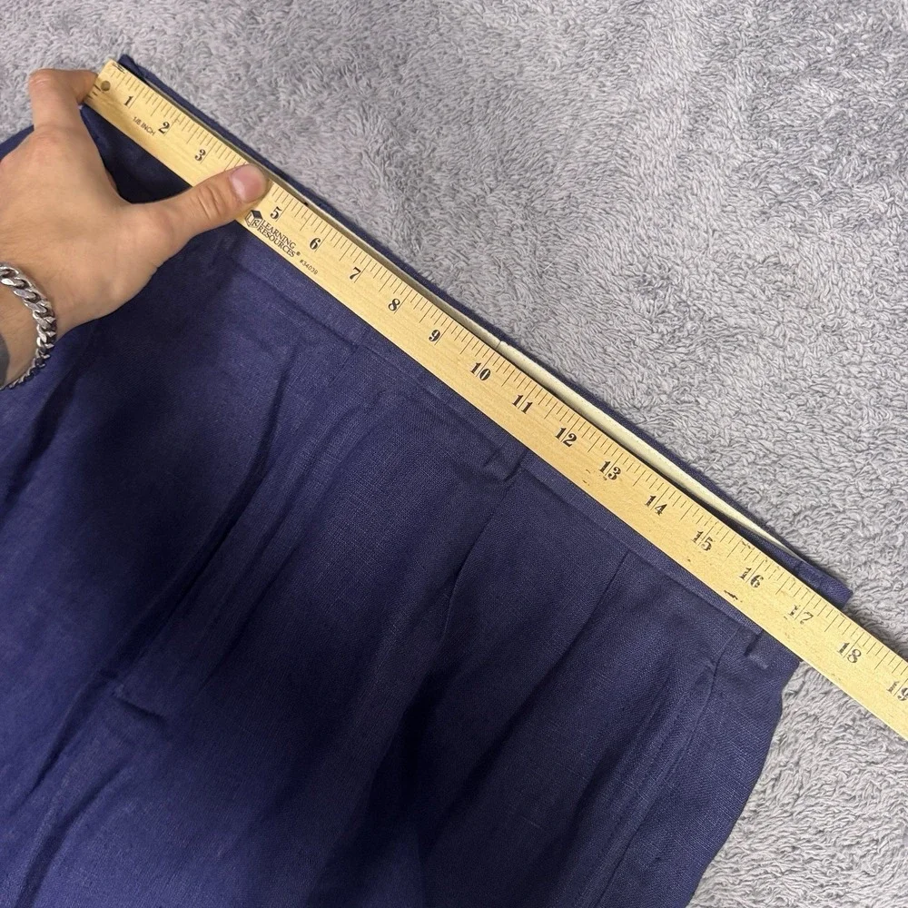 Polo Ralph Lauren Pants Mens 36x32 100% Linen Pleated Cuff Dress Trouser Vintage